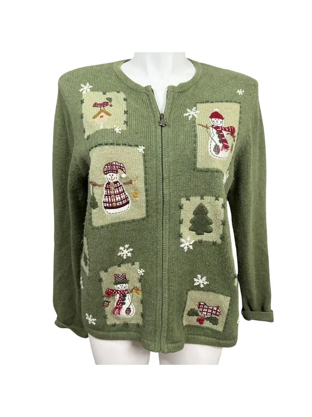 Croft & Barrow‎ Christmas Cardigan Size L Green